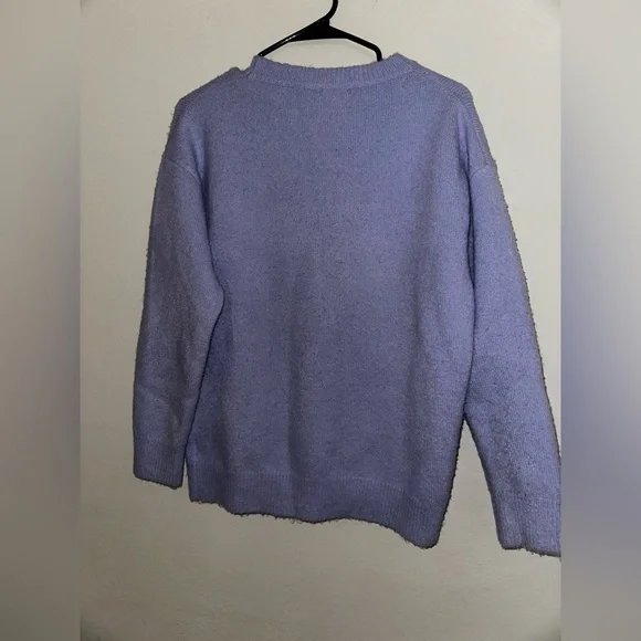 Storia women’s light purple lightning bolt crew neck soft sweater S winter fall - Picture 6 of 7